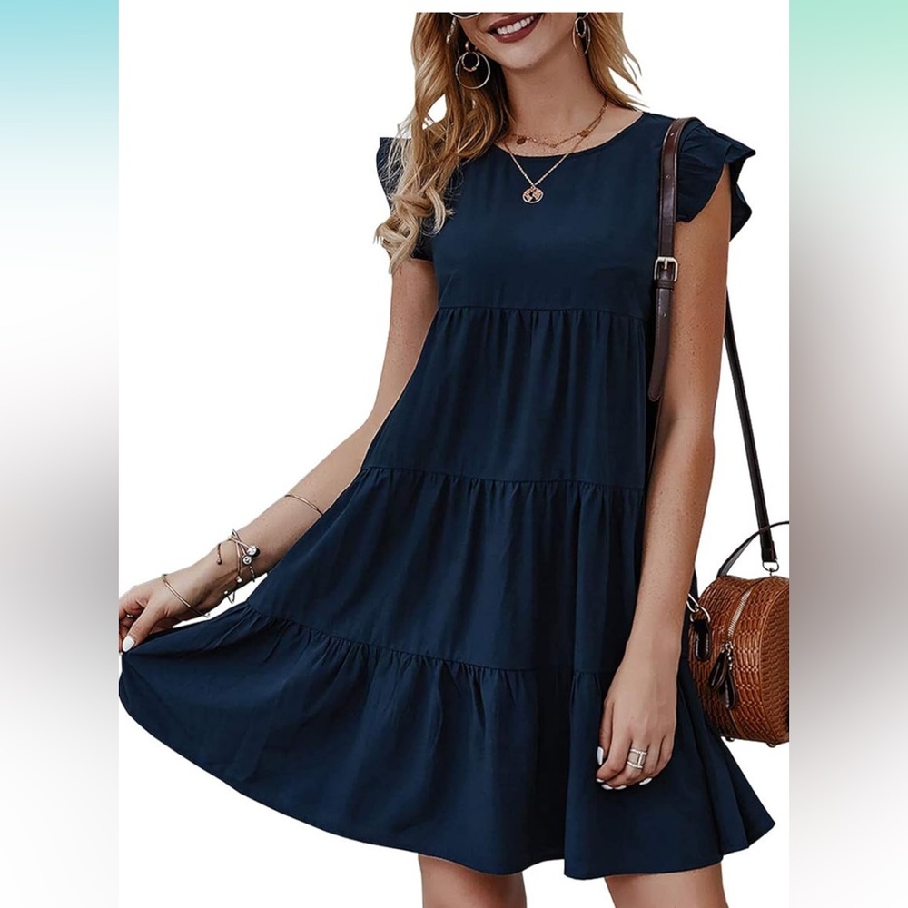 Navy tiered dress